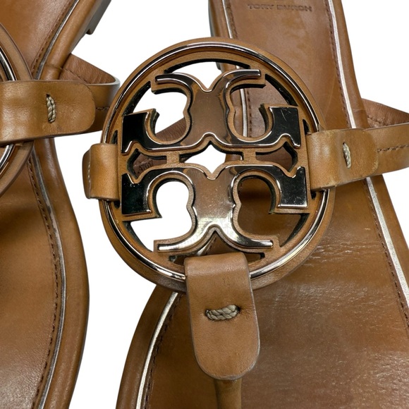 Tory Burch Miller Metal Logo Leather Sandals, 9M - Picture 3 of 14